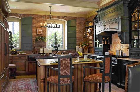 Black With Brick Country Kitchen Designs Country Kitchen Decor