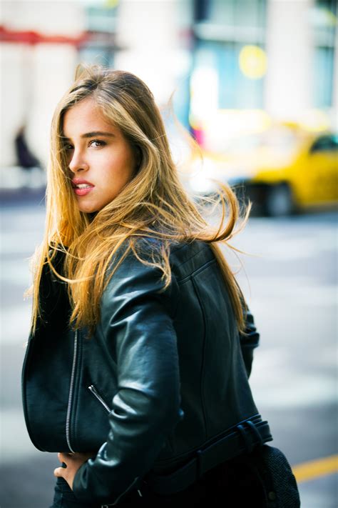 Free Photo Woman Wearing Black Leather Jacket Facing Backward Adult