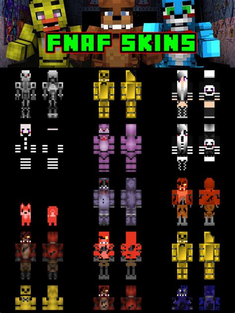 Fnaf Minecraft Skin Pack Infopole