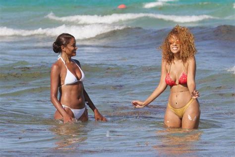 Real Housewives Of Atlanta Star Claudia Jordan In A White Bikini At The Beach In Miami