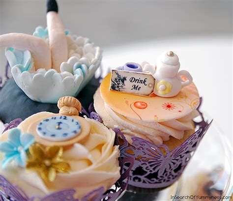 Mix butter sugar together, add eggs and turn seived flour into mix. Alice In Wonderland Cupcakes from Dolled Up Cupcakes | InSearchOfYummyness.com | In Search Of ...