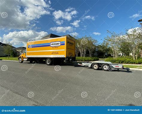 A Penske Rental Truck Used To Move A Family To A New Home. Penske Truck