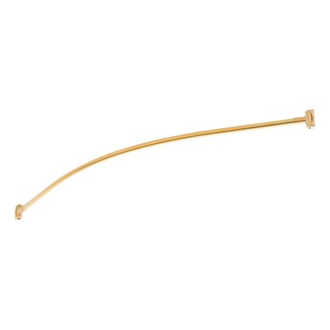 60 Curved Solid Brass Shower Rod Brushed Gold Signature Hardware