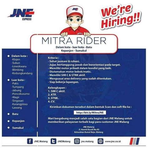 Cara tracking lacak kiriman jne secara online menggunakan hp. Lowongan Mitra Driver JNE Malang - Indah Pratiwi di Malang ...