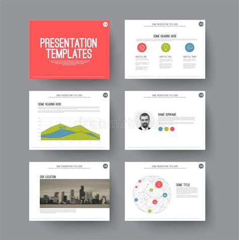 Presentation Slides With Infographic Elements Stock Illustration