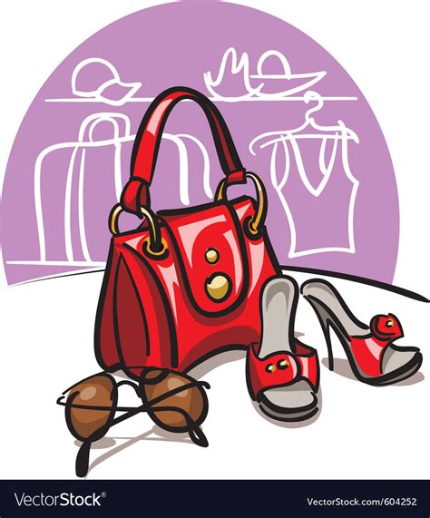 Female Handbag Shoes And Sunglasses Royalty Free Vector