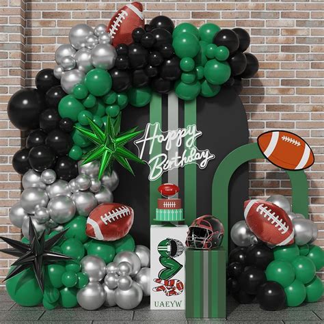 Amazon Com Pcs Football Balloon Arch Garland Kit Dark Green Black