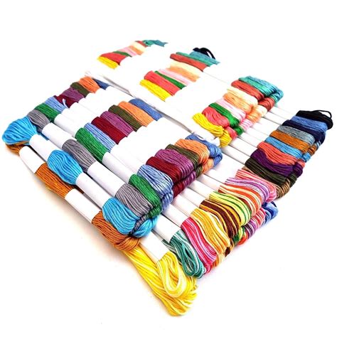20 X Skeins Coloured Embroidery Thread Cotton Cross Stitchbraiding