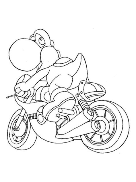 Yoshi From Mario Kart Coloring Page