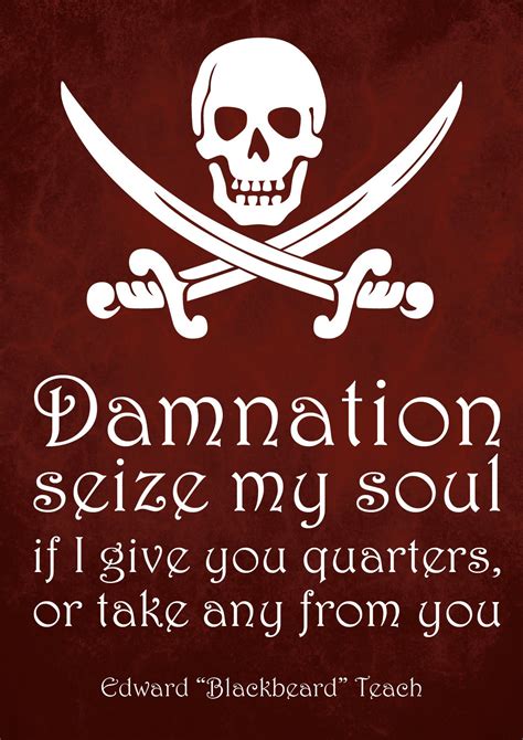 Pirate Art Print Poster Damnation By Blackbeard Black Sails