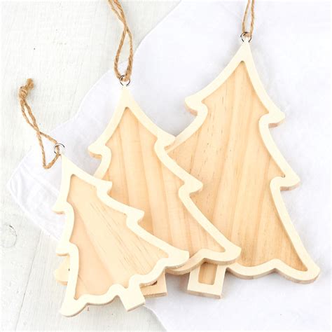 Unfinished Wood Christmas Tree Ornaments Holiday Wood Cutouts
