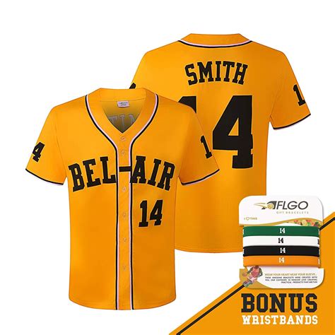 Will Smith 14 Fresh Prince Of Bel Air Yellow Baseball Jersey Uniform