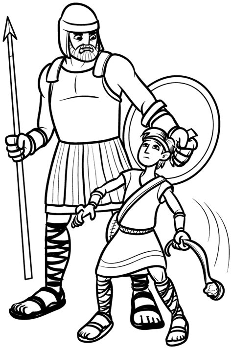 David And Goliath Coloring Picture Printable