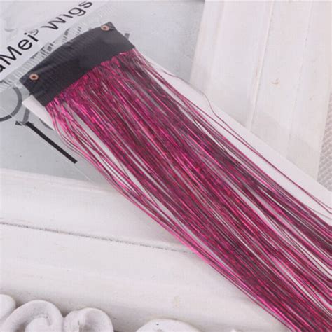 Holographic Sparkle Hair Tinsel Strands Glitter Extensions Highlight