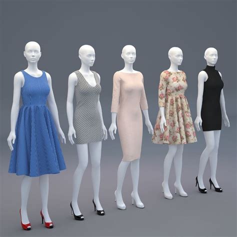 Mannequin Woman Cloth Model For Shop Vol2 3d Model Clothes For
