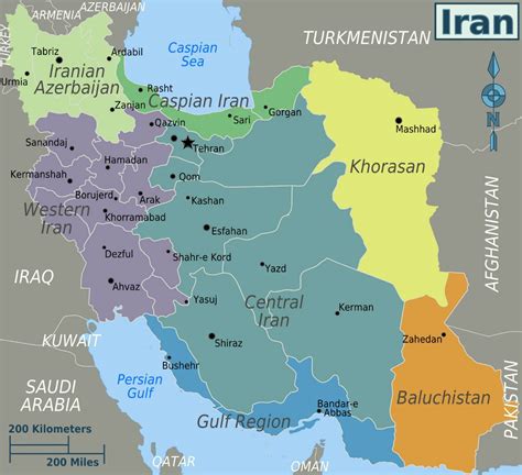 Large Regions Map Of Iran Iran Asia Mapsland Maps Of The World