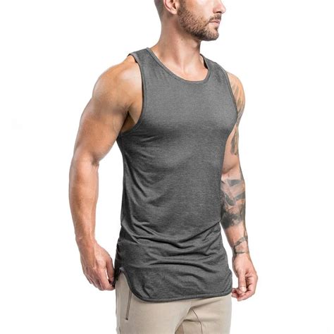 Wholesale Men Tank Tops Black Custom Made Mens Summer Gym Fit Blank