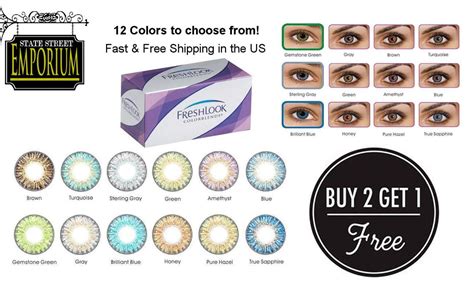 Freshlook ColorBlends Cosmetic Colored Contacts 12 COLORS Fast Free