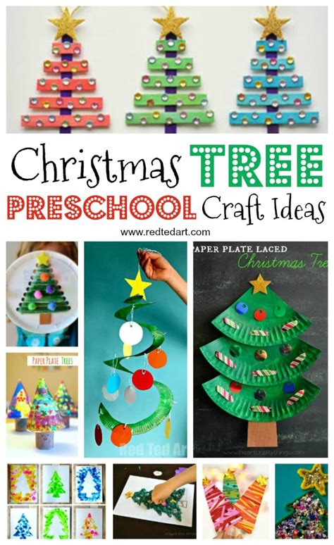 Easy Christmas Tree Crafts For Kids Red Ted Art Kids Crafts