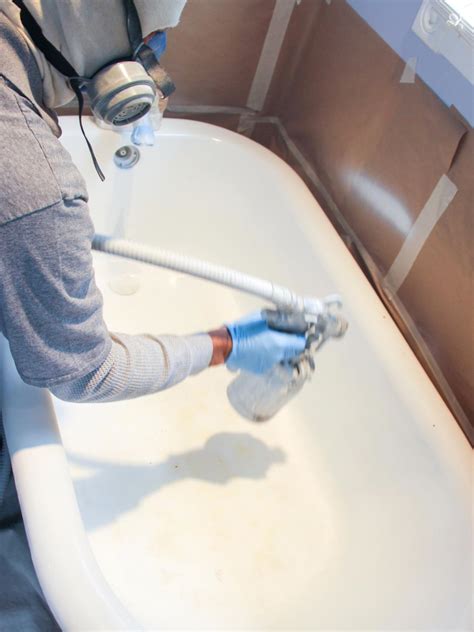 Painted fiberglass bathtub and tub surround. How to Refinish a Bathtub | how-tos | DIY