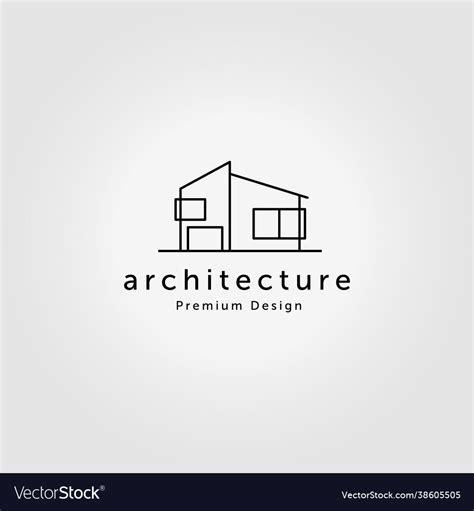 Creative Minimalist Architecture Logo Line Art Vector Image