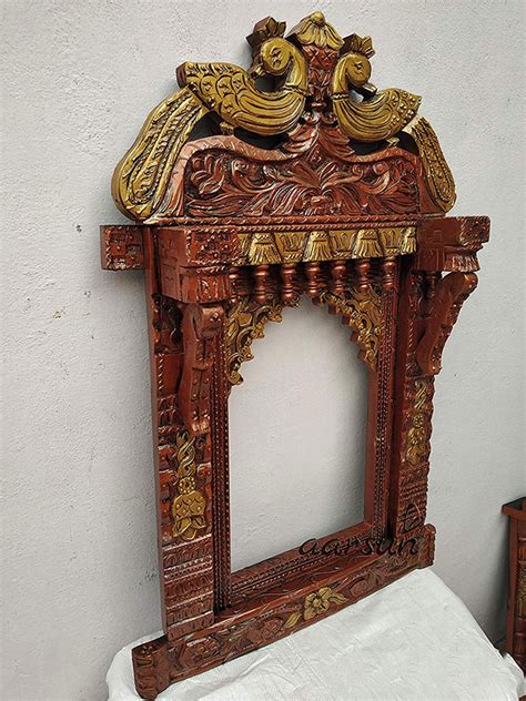 Peacock Carving Jharokha Quality Wood Jh 0023