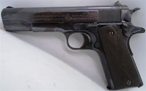 Sold Price 1917 Colt 1911 Pistol 45 Acp Wwi Wwii Fs Handgun Invalid