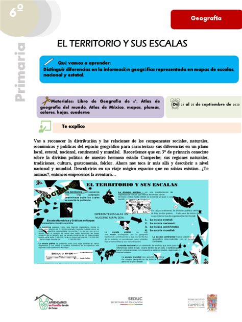 El Territorio Y Sus Escalas Geograf A Pdf Mapa Geografía