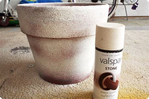 For Weathered Clay Pots Spay With Valspar Stone Spray Paint Then Sand