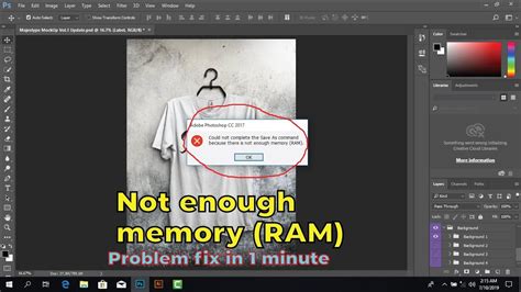 How To Fix Not Enough Memory Photoshop Ram Youtube