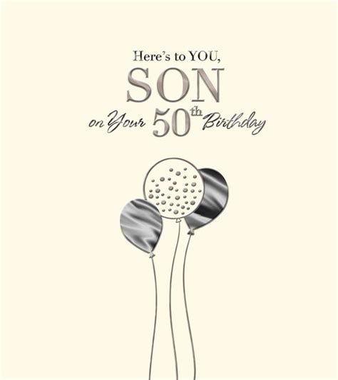 Son 50th Birthday Card With Balloons Evercarts