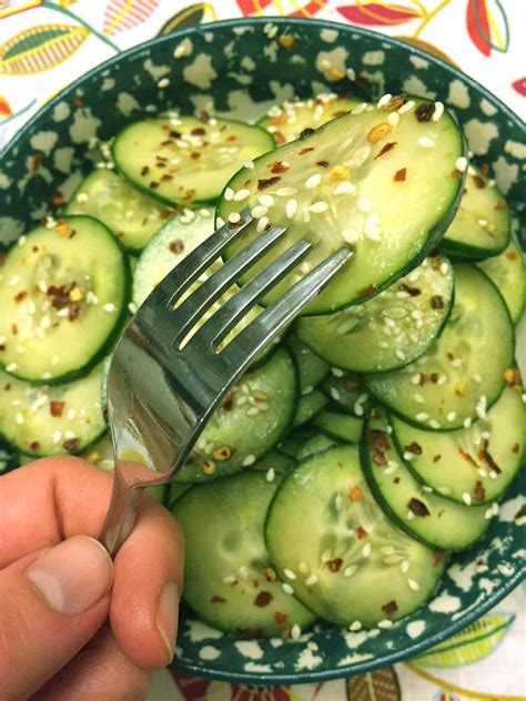 asian spicy sesame cucumber salad recipe melanie cooks
