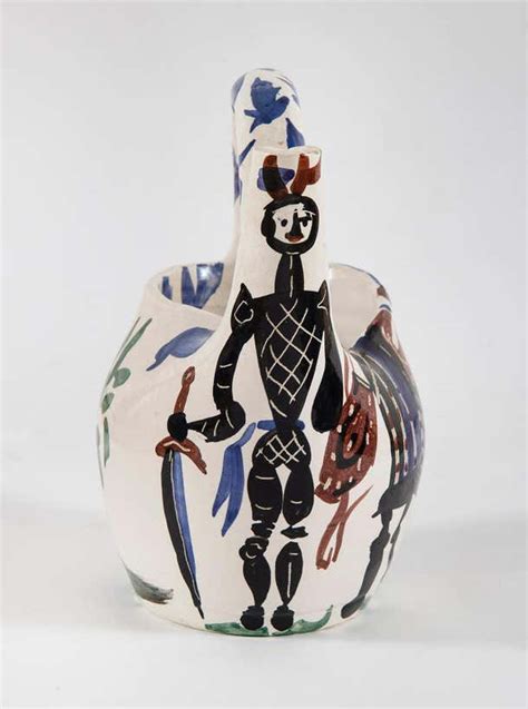 Pablo Picasso Cavalier Et Cheval Picasso 1950s Pitcher Ceramic