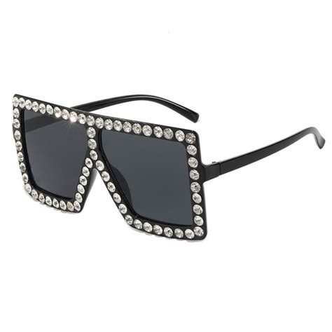 wholesale cheap oversize square rhinestones women shades sunglasses from china supplier