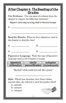report card andrew clements  study reading comprehension