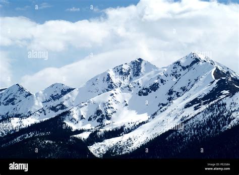 Beautiful Snow Capped Mountain Peaks In The Colorado Rocky Mountains