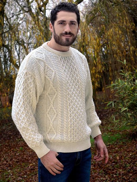 Lightweight Traditional Irish Aran Sweater The Irish Celtic Craft Shop