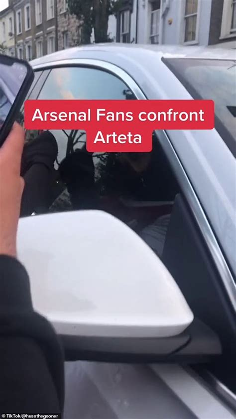 Arsenal Fans Surround Manager Mikel Artetas Car Outside Emirates