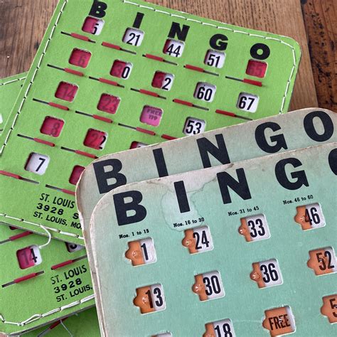 Vintage Green Bingo Card Two Styles To Choose From Green Reusable