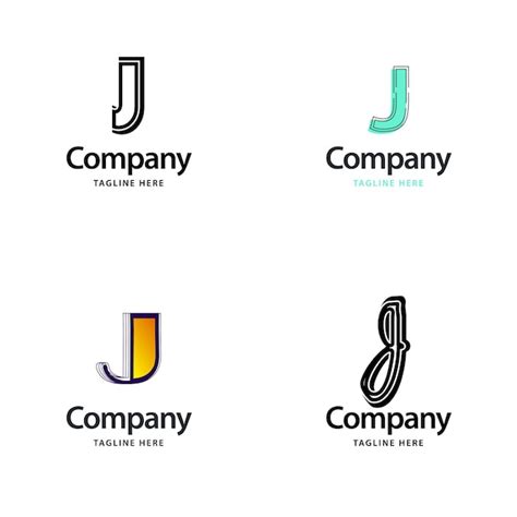 Diseño De Paquete De Logotipo Grande Con Letra J Diseño De Logotipos