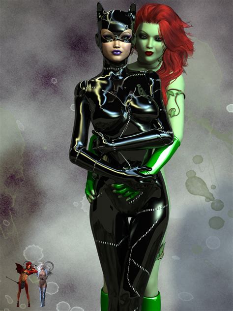 Tempting Twosome Catwoman And Poison Ivy By Renderpretender On Deviantart