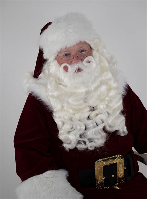 Professional Realistic Santa Wig And Beard Set With Separate Mustache