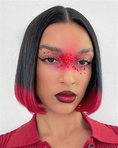 Rowi Singh⚡️🌻 On Instagram “red ️🚒🌹🍒🍓 ️ Inspired By Maxwellvic Glitter Makeup Looks