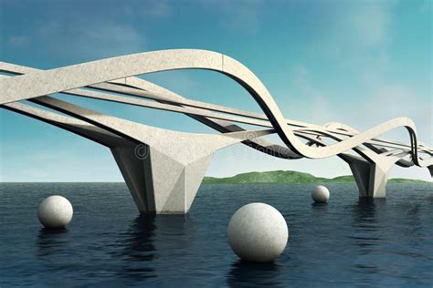 Futuristic Bridge Stock Illustration Illustration Of Island 19323853