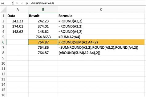 How To Combine The Round And Sum Functions In Excel