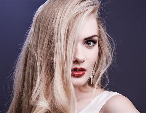 premium photo portrait of an european blonde girl