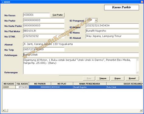 Sistem Informasi Parkir Kendaraan Berbasis Barcode Dan Jaringan Dengan Visual Basic Bunafit