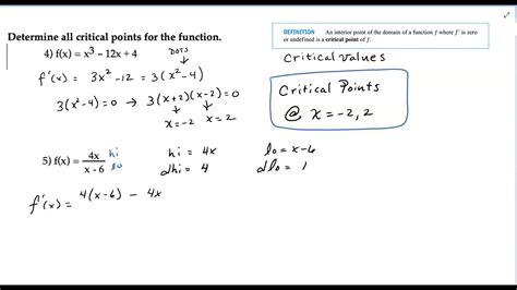 Finding Critical Points Youtube