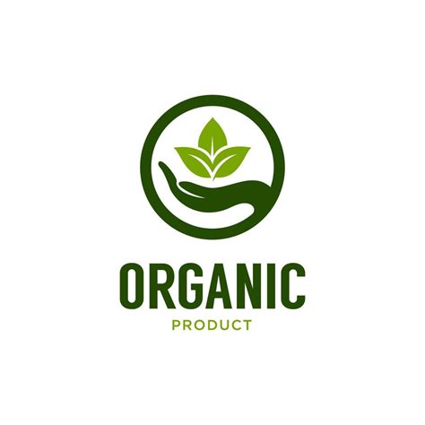 Nature Organic Product Logo With Hand And Leaf Design Template 7558975