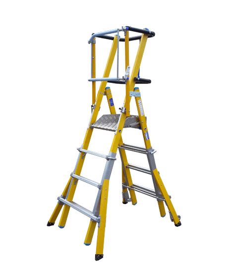 Extendable Podium Ladders Fibreglass Site Storage Work Stations